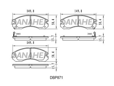 DBP871 DANAHER Комплект тормозных колодок, дисковый тормоз