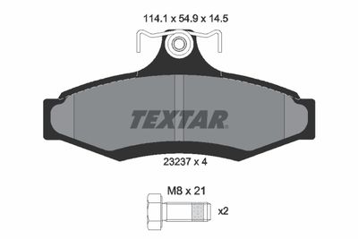 2323701 TEXTAR Комплект тормозных колодок, дисковый тормоз