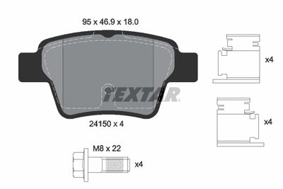 2415001 TEXTAR Комплект тормозных колодок, дисковый тормоз