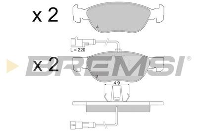 BP2677 BREMSI Комплект тормозных колодок, дисковый тормоз