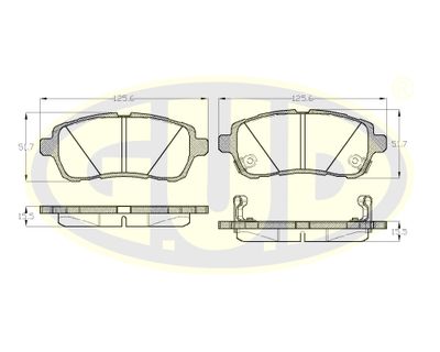GBP128102 G.U.D. Комплект тормозных колодок, дисковый тормоз