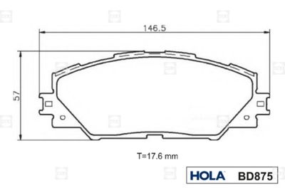 BD875 HOLA Комплект тормозных колодок, дисковый тормоз