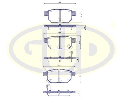 GBP128602 G.U.D. Комплект тормозных колодок, дисковый тормоз