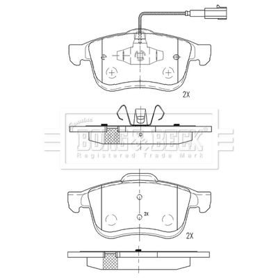 BBP2558 BORG & BECK Комплект тормозных колодок, дисковый тормоз