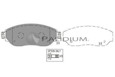 P11575 ASHUKI by Palidium Комплект тормозных колодок, дисковый тормоз