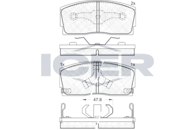 180951 ICER Комплект тормозных колодок, дисковый тормоз