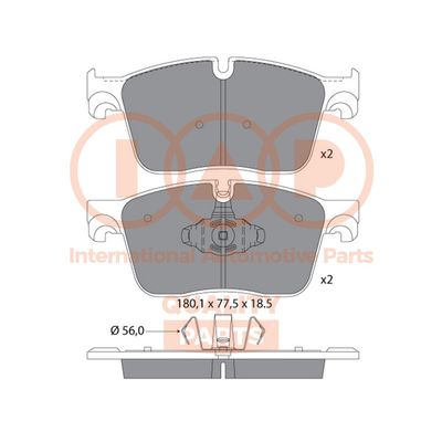 70414064 IAP QUALITY PARTS Комплект тормозных колодок, дисковый тормоз