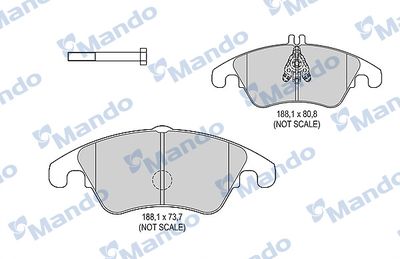 MBF015525 MANDO Комплект тормозных колодок, дисковый тормоз