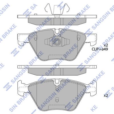 SP2214 Hi-Q Комплект тормозных колодок, дисковый тормоз