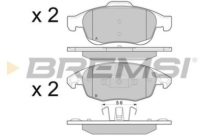 BP3329 BREMSI Комплект тормозных колодок, дисковый тормоз