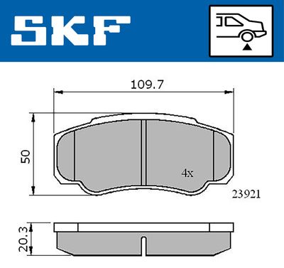 VKBP90510 SKF Комплект тормозных колодок, дисковый тормоз