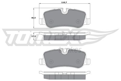 TX1772 TOMEX Brakes Комплект тормозных колодок, дисковый тормоз