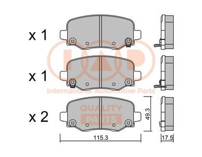 70410081P IAP QUALITY PARTS Комплект тормозных колодок, дисковый тормоз