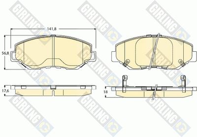 6136276 GIRLING Комплект тормозных колодок, дисковый тормоз