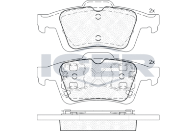 181743 ICER Комплект тормозных колодок, дисковый тормоз