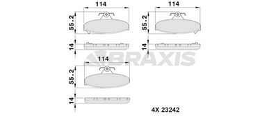 AB0500 BRAXIS Комплект тормозных колодок, дисковый тормоз