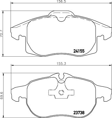 MDB2837 MINTEX Комплект тормозных колодок, дисковый тормоз