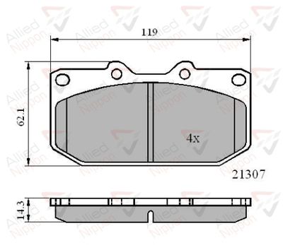 ADB0829 COMLINE Комплект тормозных колодок, дисковый тормоз