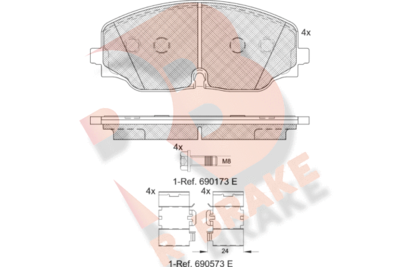 RB2328 R BRAKE Комплект тормозных колодок, дисковый тормоз