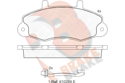 RB0896203 R BRAKE Комплект тормозных колодок, дисковый тормоз