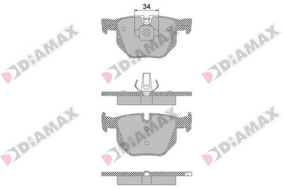 N09456 DIAMAX Комплект тормозных колодок, дисковый тормоз