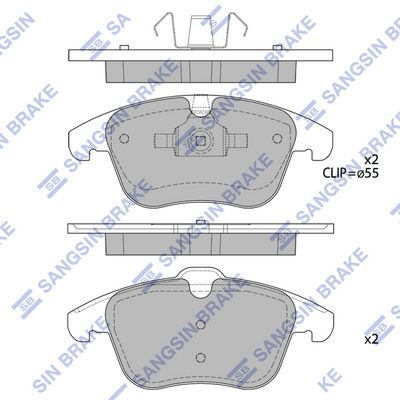 SP2101F Hi-Q Комплект тормозных колодок, дисковый тормоз