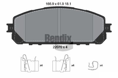 BPD1871 BENDIX Braking Комплект тормозных колодок, дисковый тормоз