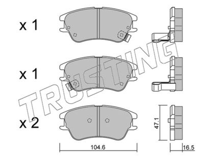 5180 TRUSTING Комплект тормозных колодок, дисковый тормоз