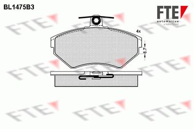 BL1475B3 FTE Комплект тормозных колодок, дисковый тормоз