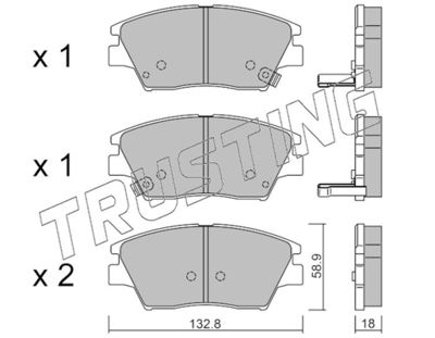 10980 TRUSTING Комплект тормозных колодок, дисковый тормоз