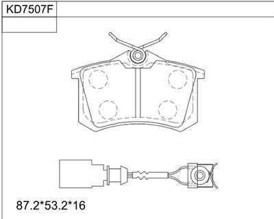 KD7507F ASIMCO Комплект тормозных колодок, дисковый тормоз