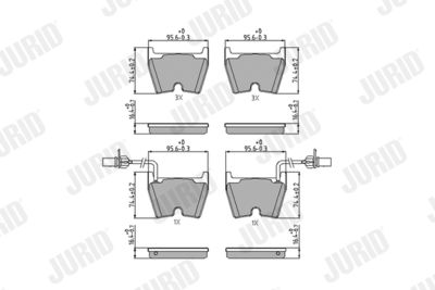 573195J JURID Комплект тормозных колодок, дисковый тормоз