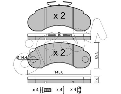 8220551 CIFAM Комплект тормозных колодок, дисковый тормоз