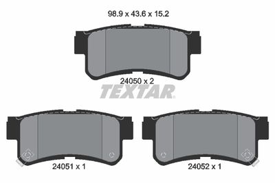 2405001 TEXTAR Комплект тормозных колодок, дисковый тормоз