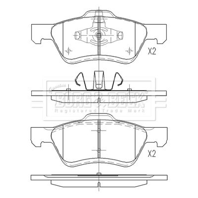 BBP2608 BORG & BECK Комплект тормозных колодок, дисковый тормоз