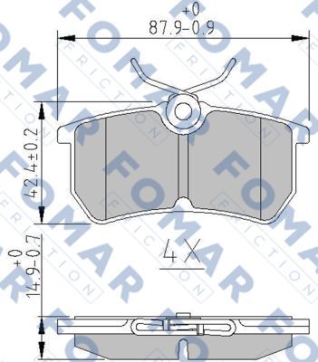 FO892481 FOMAR Friction Комплект тормозных колодок, дисковый тормоз