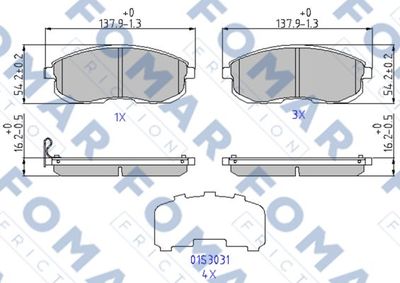 FO969381 FOMAR Friction Комплект тормозных колодок, дисковый тормоз