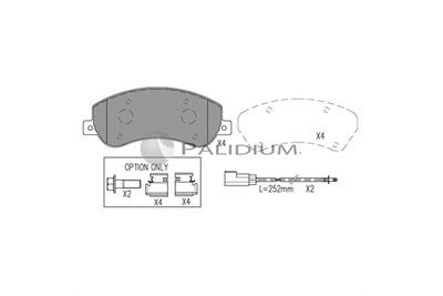 P11053 ASHUKI by Palidium Комплект тормозных колодок, дисковый тормоз