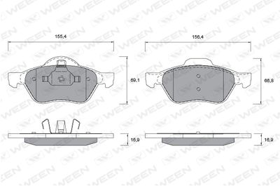 1511148 WEEN Комплект тормозных колодок, дисковый тормоз