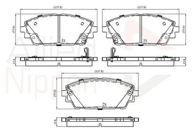 ADB32856 COMLINE Комплект тормозных колодок, дисковый тормоз