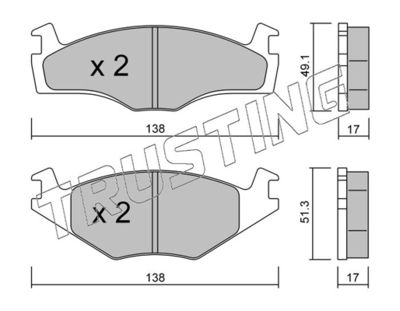 0472 TRUSTING Комплект тормозных колодок, дисковый тормоз