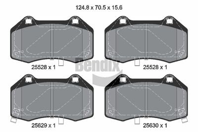 BPD2451 BENDIX Braking Комплект тормозных колодок, дисковый тормоз