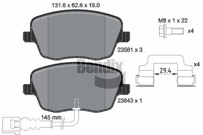 BPD2014 BENDIX Braking Комплект тормозных колодок, дисковый тормоз