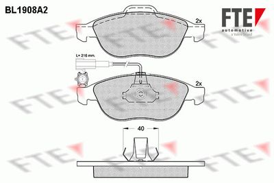 BL1908A2 FTE Комплект тормозных колодок, дисковый тормоз