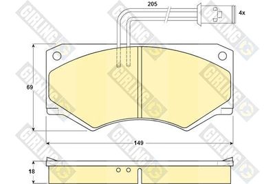 6103909 GIRLING Комплект тормозных колодок, дисковый тормоз