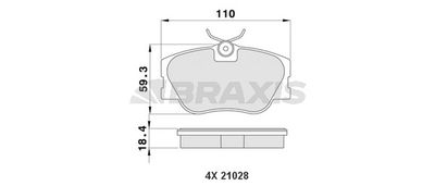 AA0184 BRAXIS Комплект тормозных колодок, дисковый тормоз