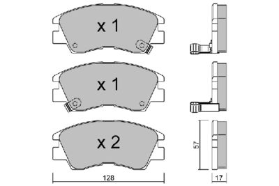 BPMI1906 AISIN Комплект тормозных колодок, дисковый тормоз