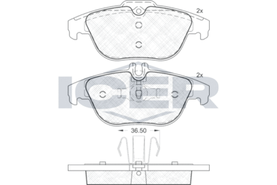 181863 ICER Комплект тормозных колодок, дисковый тормоз