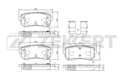 BS1099 ZEKKERT Комплект тормозных колодок, дисковый тормоз