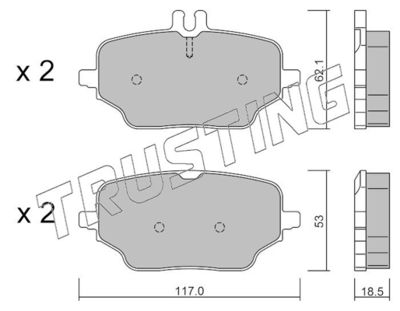 12730 TRUSTING Комплект тормозных колодок, дисковый тормоз